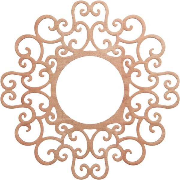 Ekena Millwork Reims Wood Fretwork Pierced Ceiling Medallion, Cherry, 26"OD x 9 7/8"ID x 1/4"T CMWP26X26X0250RECH - main
